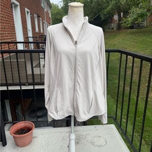 Athleta Cream Long Sleeve Zipper Front Size 1X